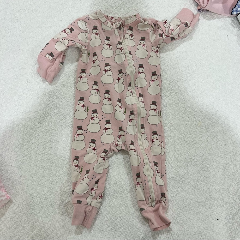 Pink Chicken Pink Snowman Kids One Piece
